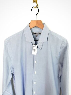 NWT Express Blue Stripe Button Down | M